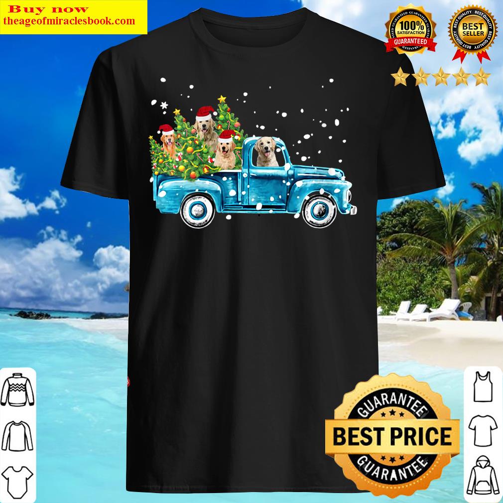Golden Retriever Truck Christmas Shirt