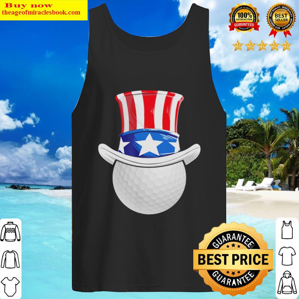 golf hat happy independence day american flag tank top