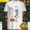 halloween dancing skeleton ballet fall leaves pumpkin funny essential shirt