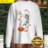 halloween dancing skeleton ballet fall leaves pumpkin funny essential sweater