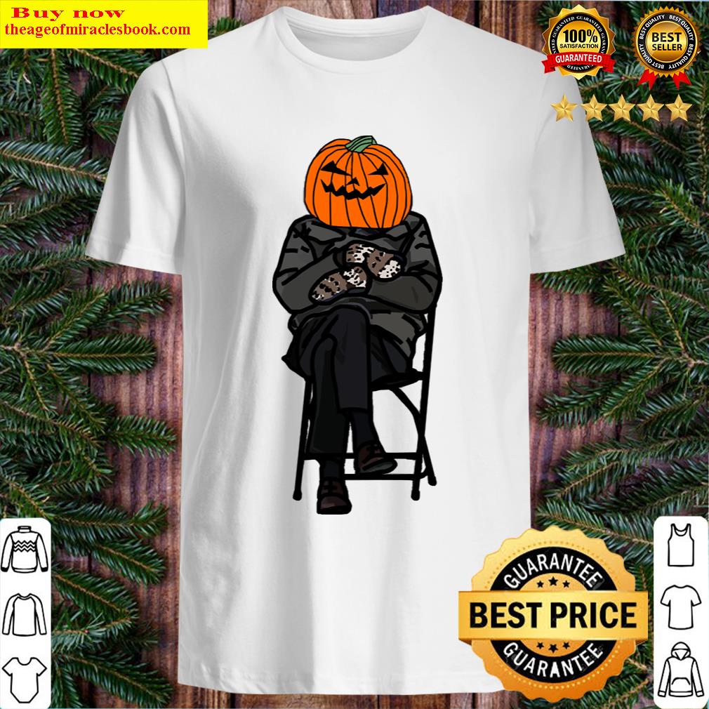 Halloween Horror Pumpkin Head Wears Bernie Sanders Mittens Memes T-shirt