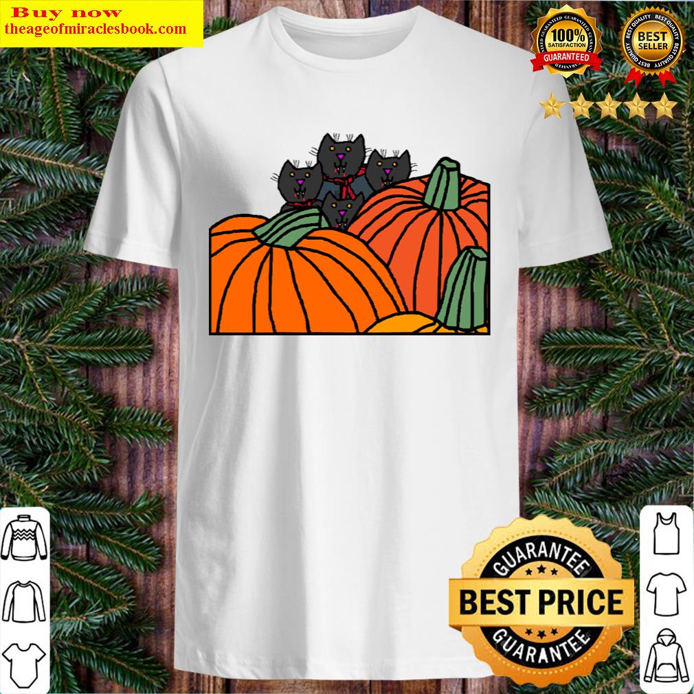 Halloween Horror Vampire Cats And Pumpkins T-shirt