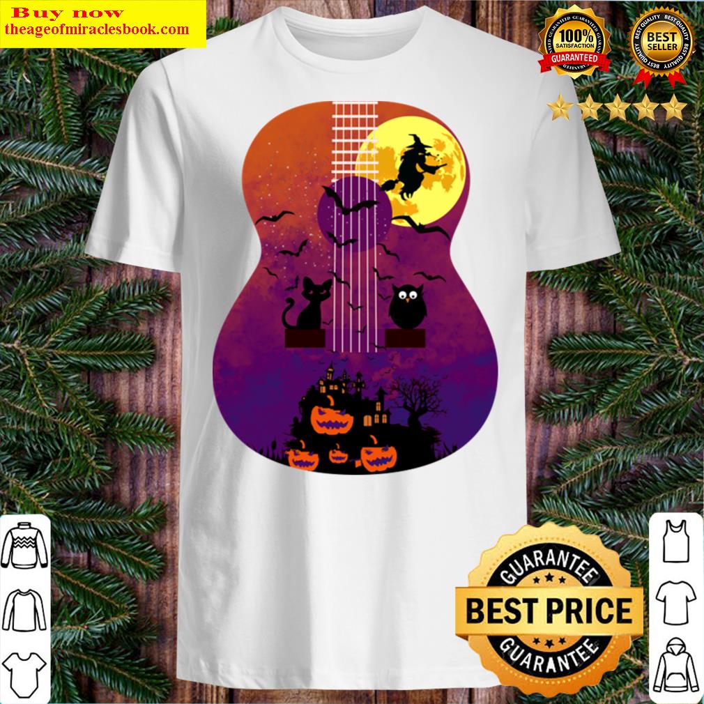 Halloween Night Sky On Guitar Acoustic Shirt