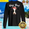 hay girl farmer present cattle cow lovers sweater