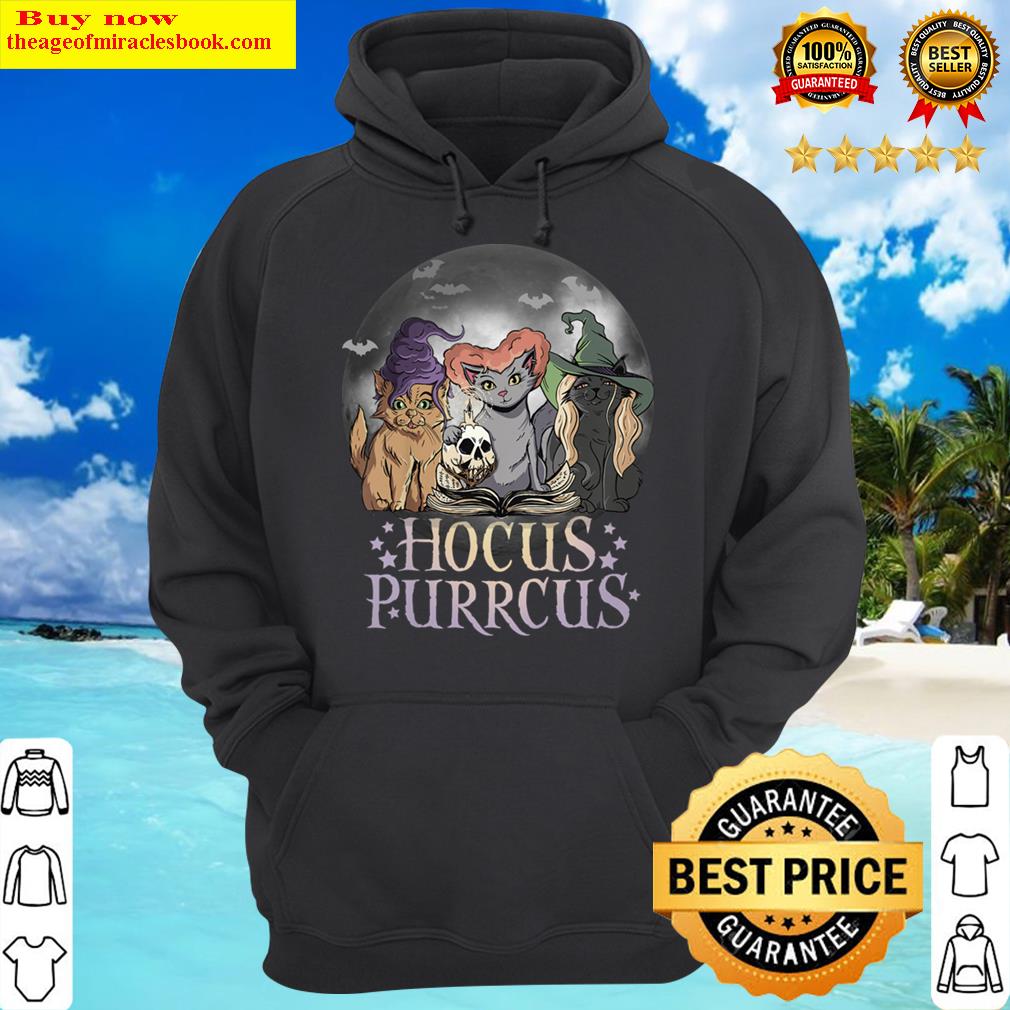 hocus purrcus cat witches funny halloween parody hoodie