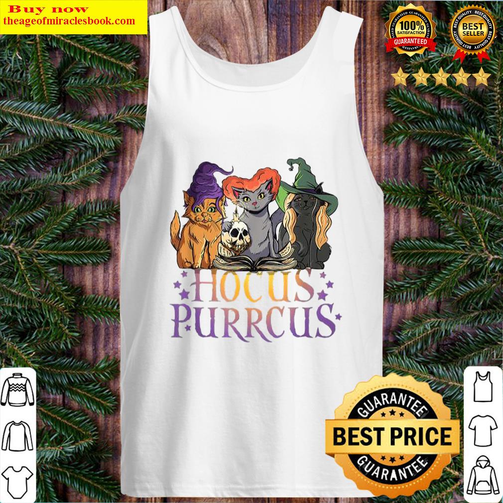 Hocus Purrcus Halloween Witch Cats Parody Tank Top