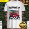 i found the key to happiness surround yourself with snoopy and stay away from idiots shirt