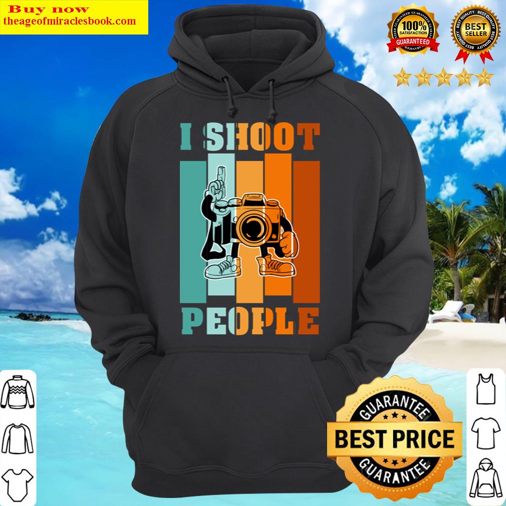 i shoot people retro photo camera with gun hoodie