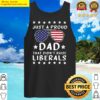just a regular dad trying not to raise liberals usa flag tank top