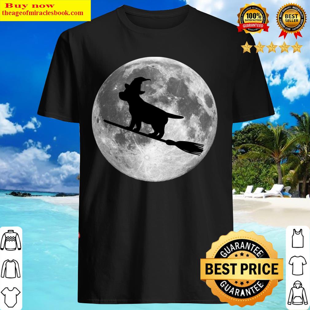Labrador Retriever Puppy Dog Witch Halloween Moon Shirt