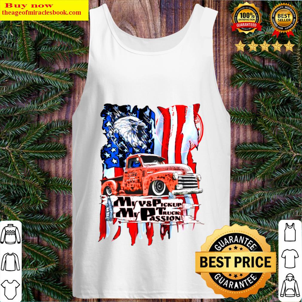 my v8 pickup truck is my passion usa flag tank top