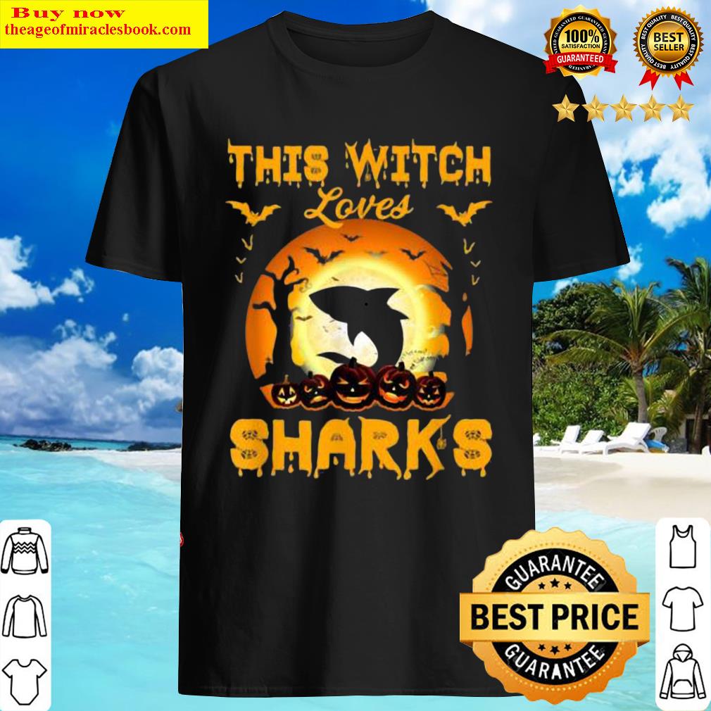 Official This Witch Loves Sharks Halloween Cosplay Shirt