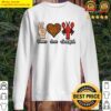 peace love crawfish leopard heart print shirt sweater