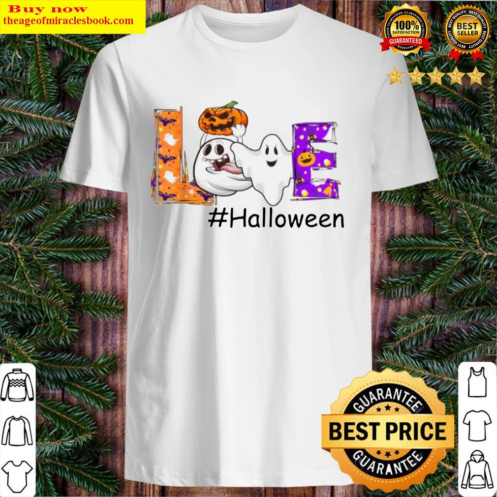 premium happy halloween love funny ghost pumpkin bat shirt