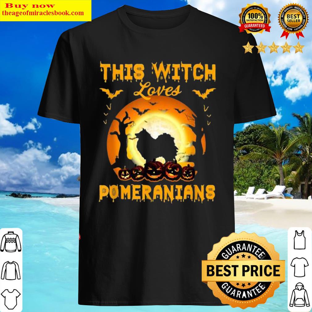 Premium This Witch Loves Pomeranians Halloween Cosplay Shirt