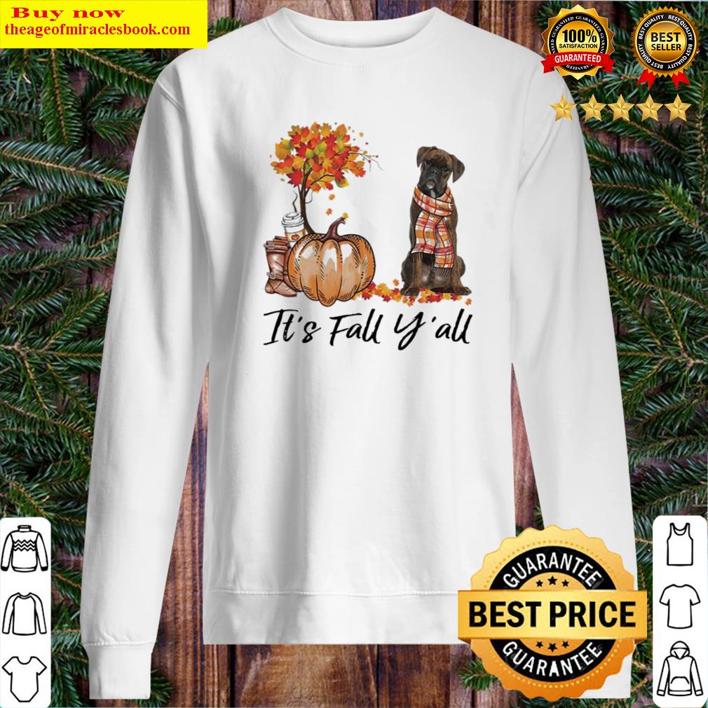 Pumpkin It's Fall Y'all And Dog Brindle Boxer Shirt Sweater