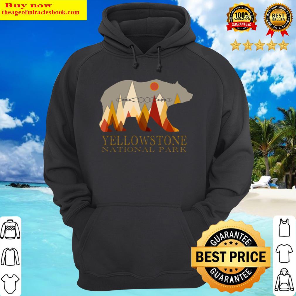 retro yellowstone grizzly bear national park hoodie