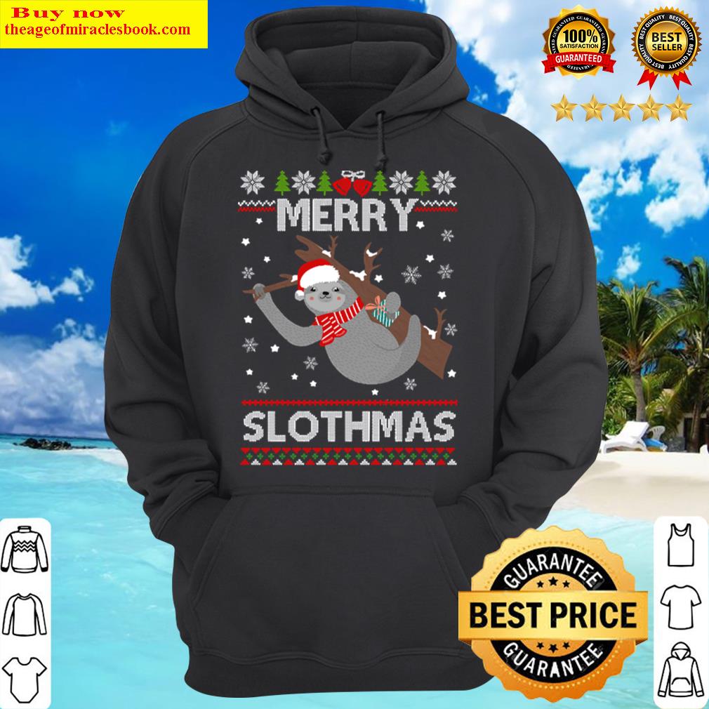 sloth christmas merry slothmas xmas christmas sloth lazy hoodie