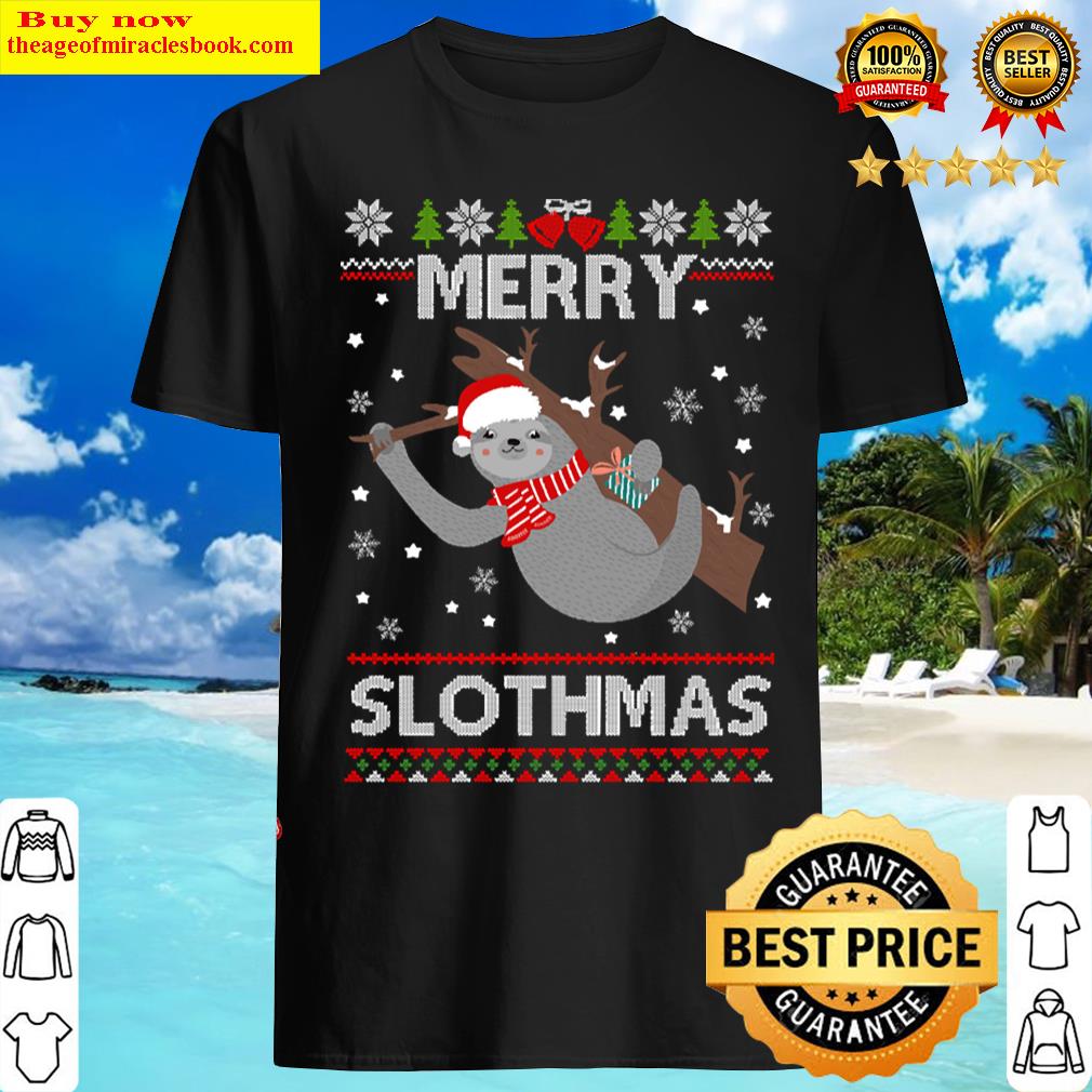 Sloth Christmas Merry Slothmas Xmas Christmas Sloth Lazy Shirt