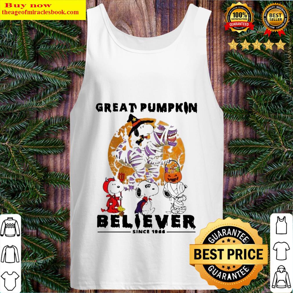 Snoopy And Woodstock Walking Great Pumpkin Believer Halloween Tank Top