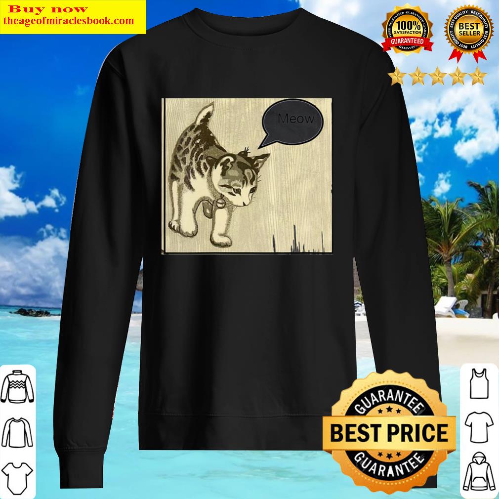 sweet cat doing meow comics style gift for cat lovers sweater