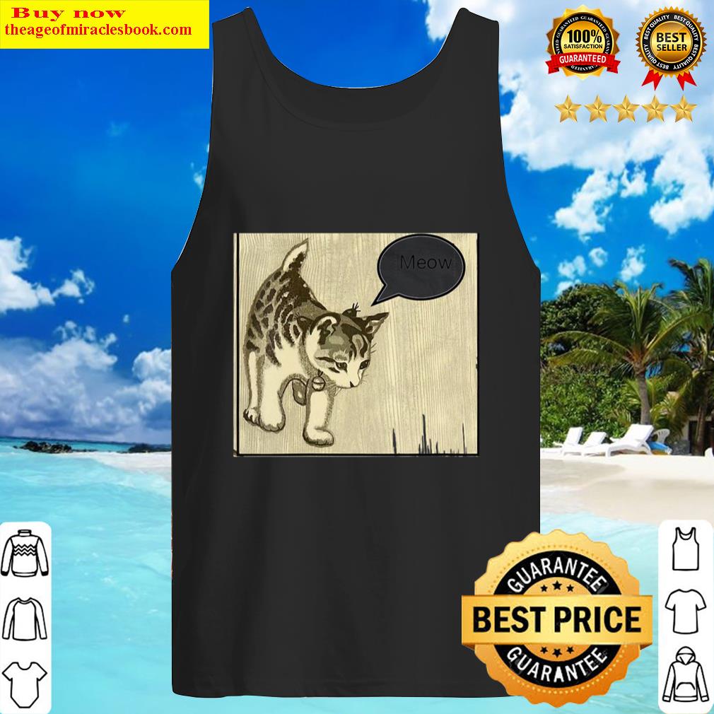 sweet cat doing meow comics style gift for cat lovers tank top
