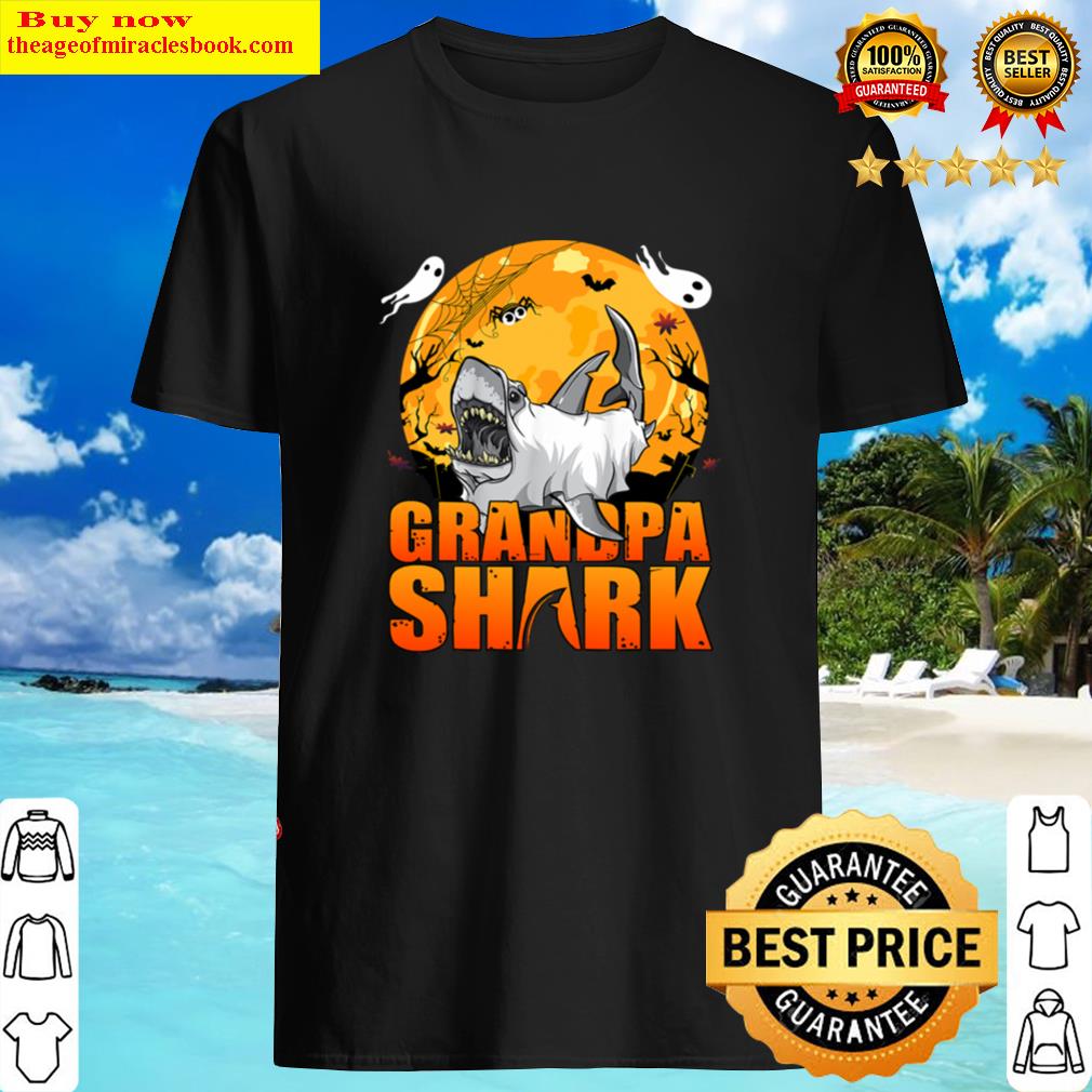 T Grandpa Shark Boo Halloween Shirt