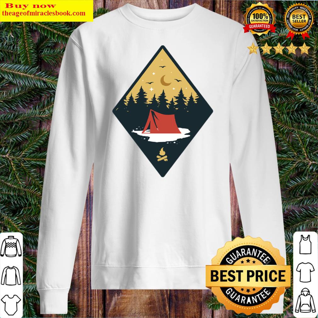 tent with campfire sweater