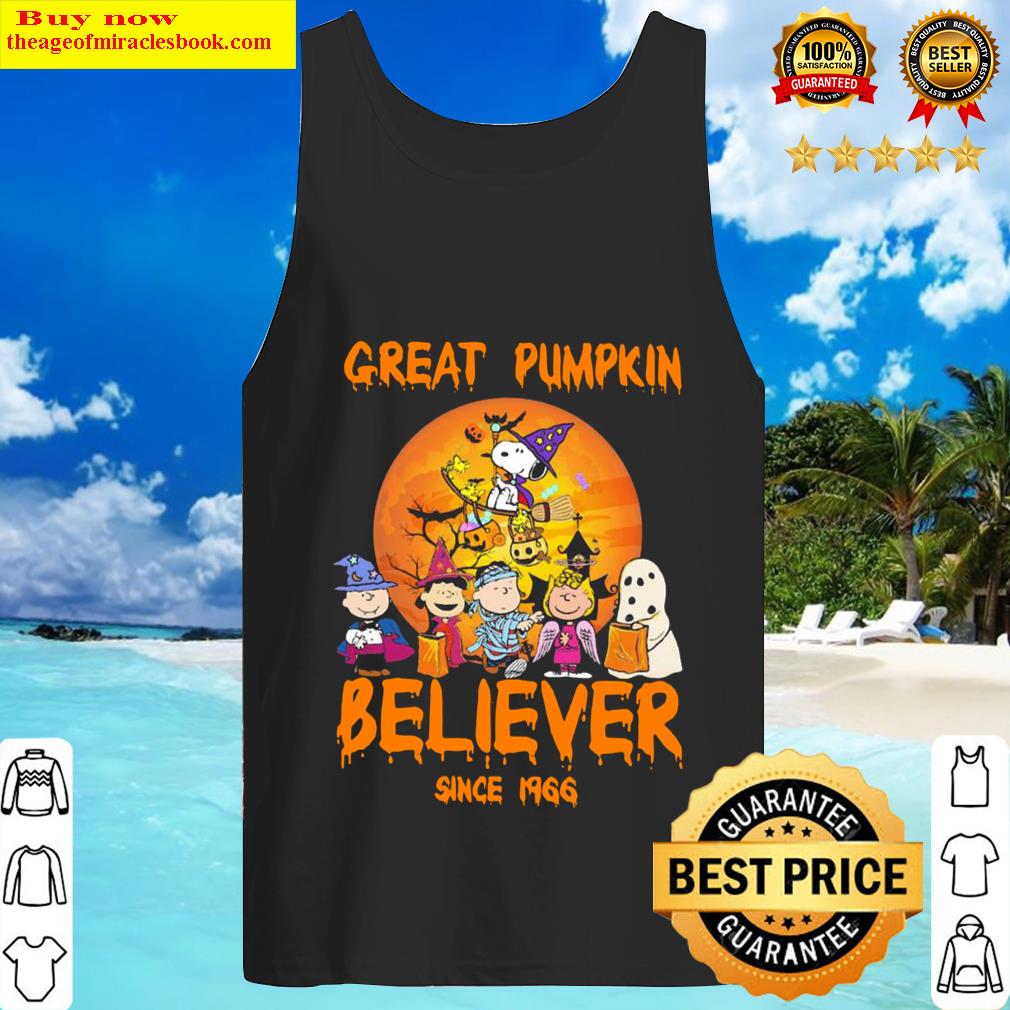 the peanuts snoopy and friends great pumpkin believer halloween tank top