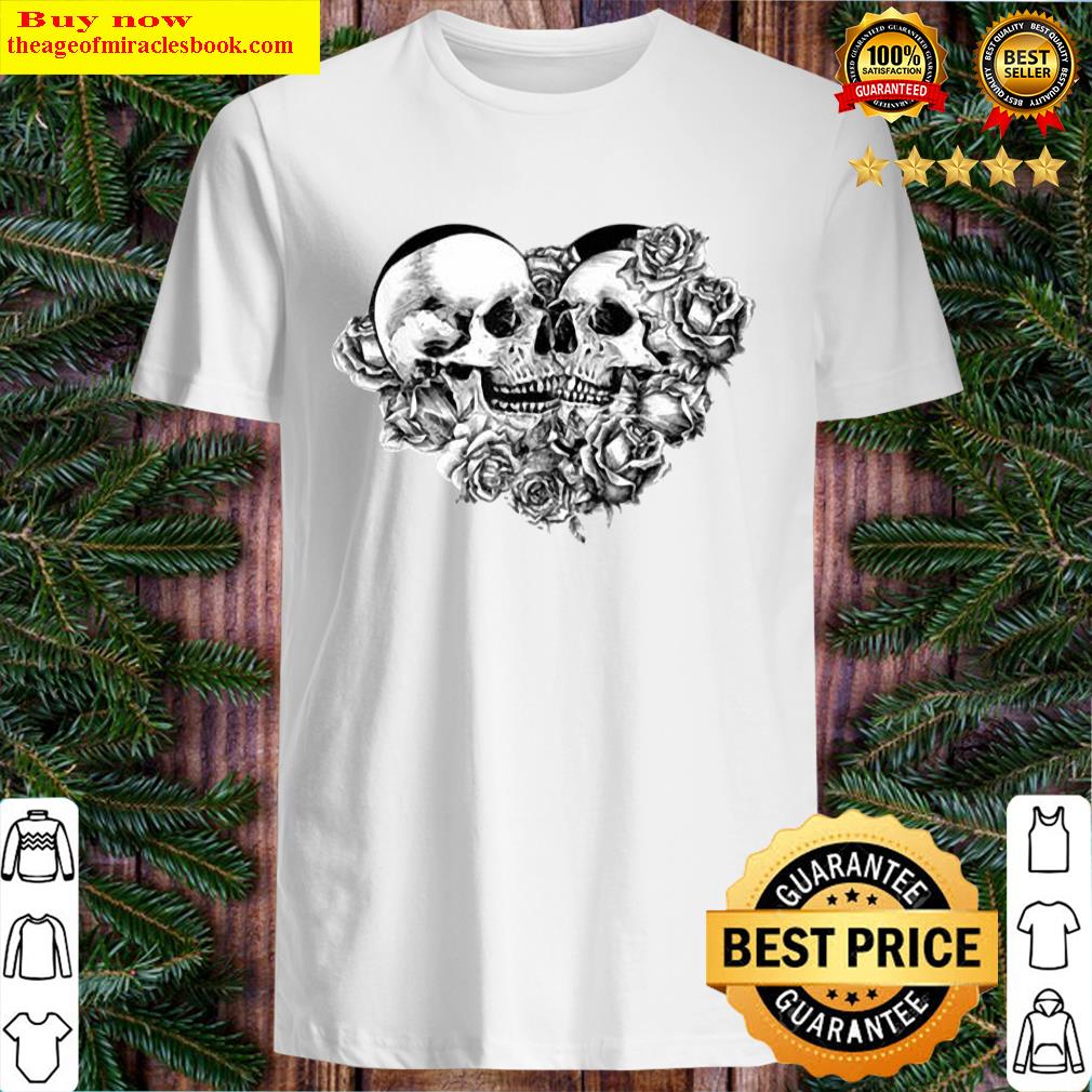 Top Heart Skull Lovers Dead Skeleton Love Skull Couple Men Women Shirt