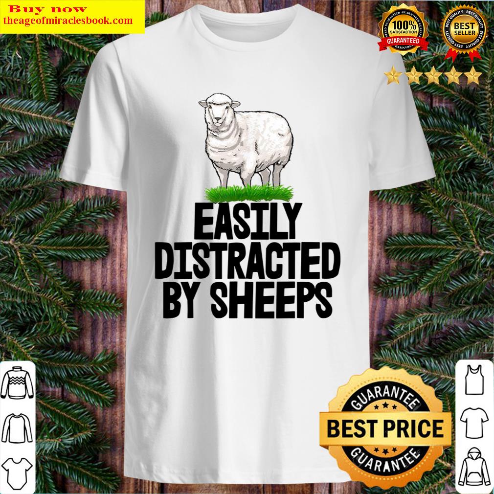 Tshirt Mit Aufschrift Easy Distracted By White Sheep, Fr Herren Shirt