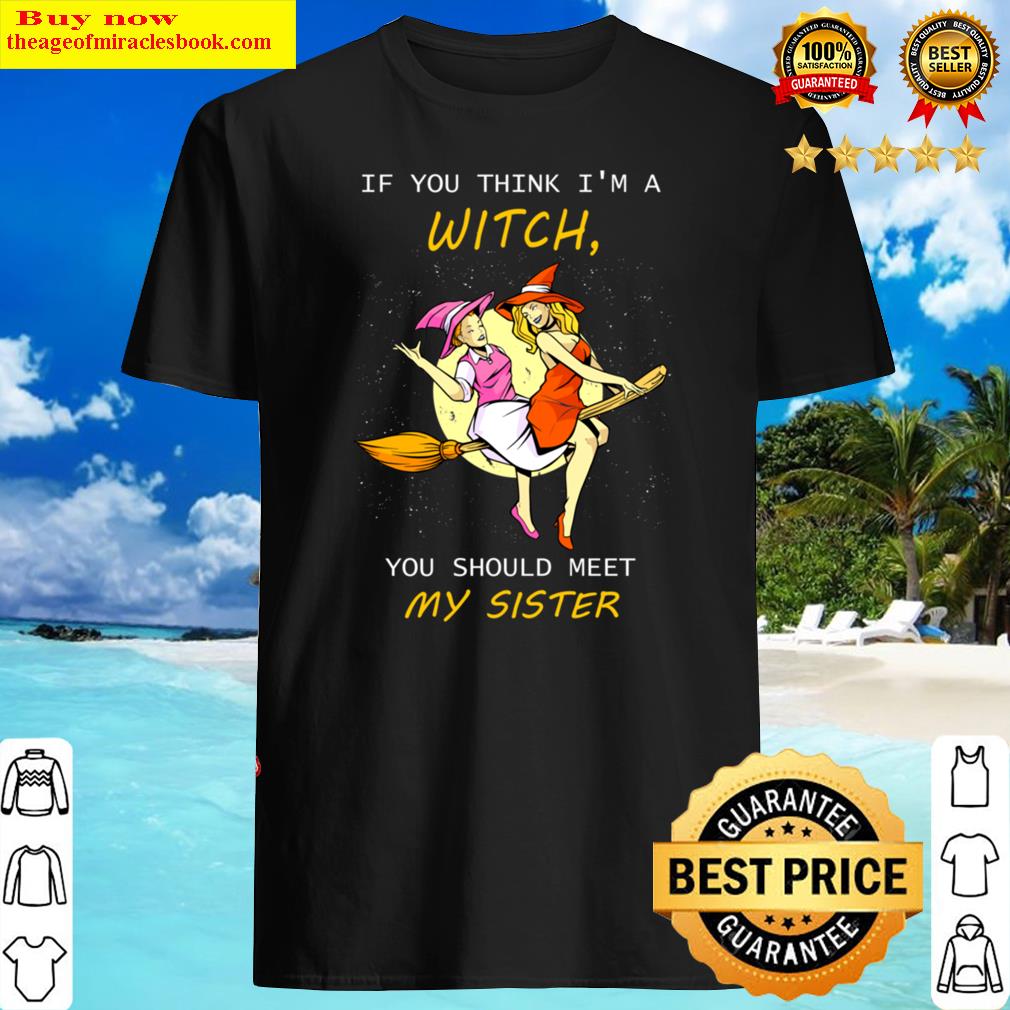 Two Witch Sisters Flying On Broomstick Shirt