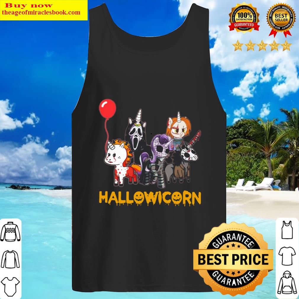 unicorn cosplay horror characters halloween halloween tank top