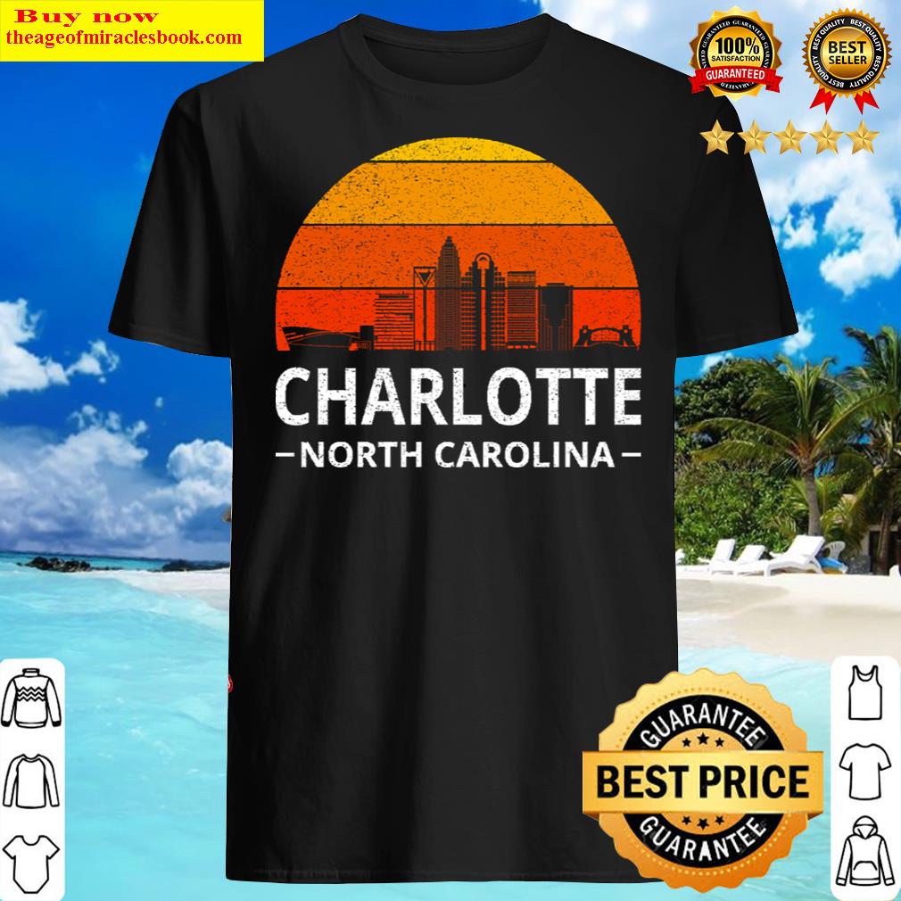 vintage charlotte north carolina skyline pride i shirt