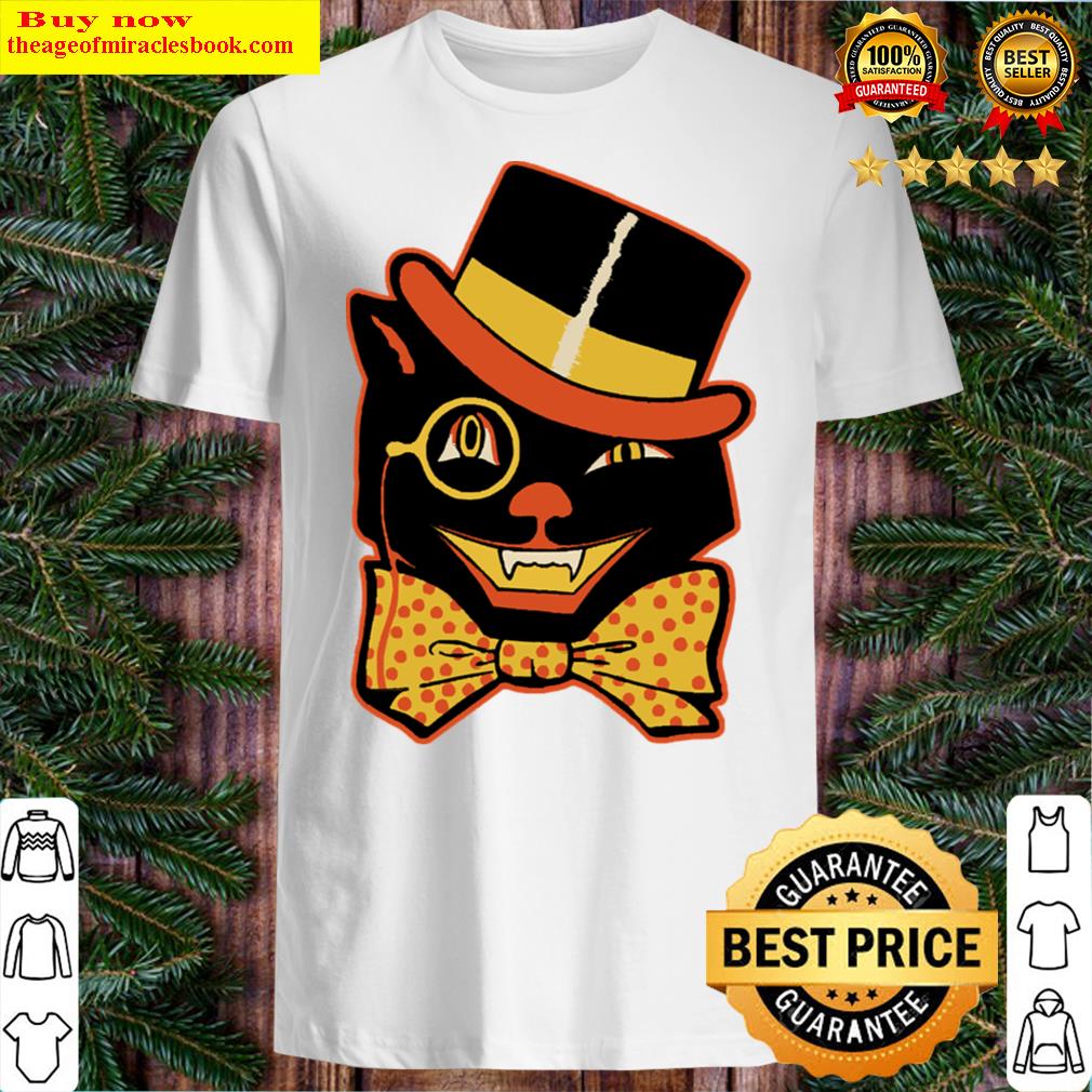 Vintage Fancy Halloween Cat T-shirt