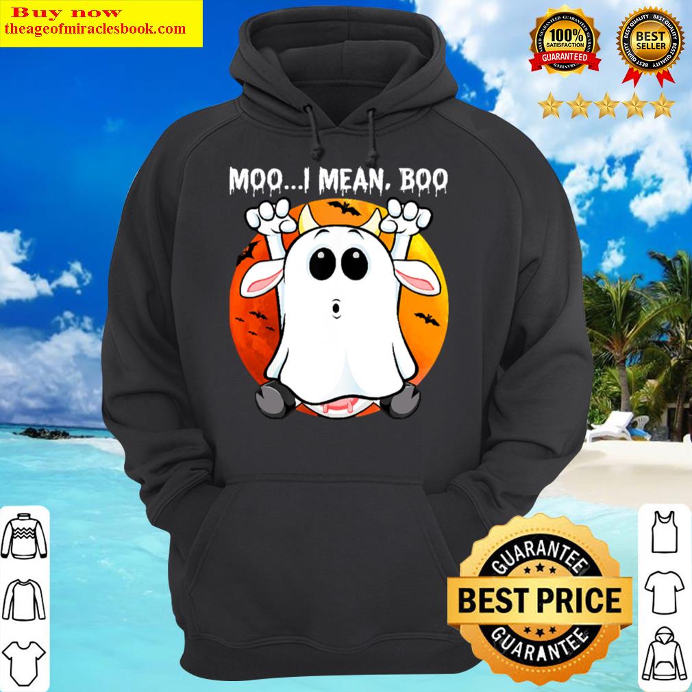 vintage ghost cow moo i mean boo halloween cow boo retro sunset shirt hoodie