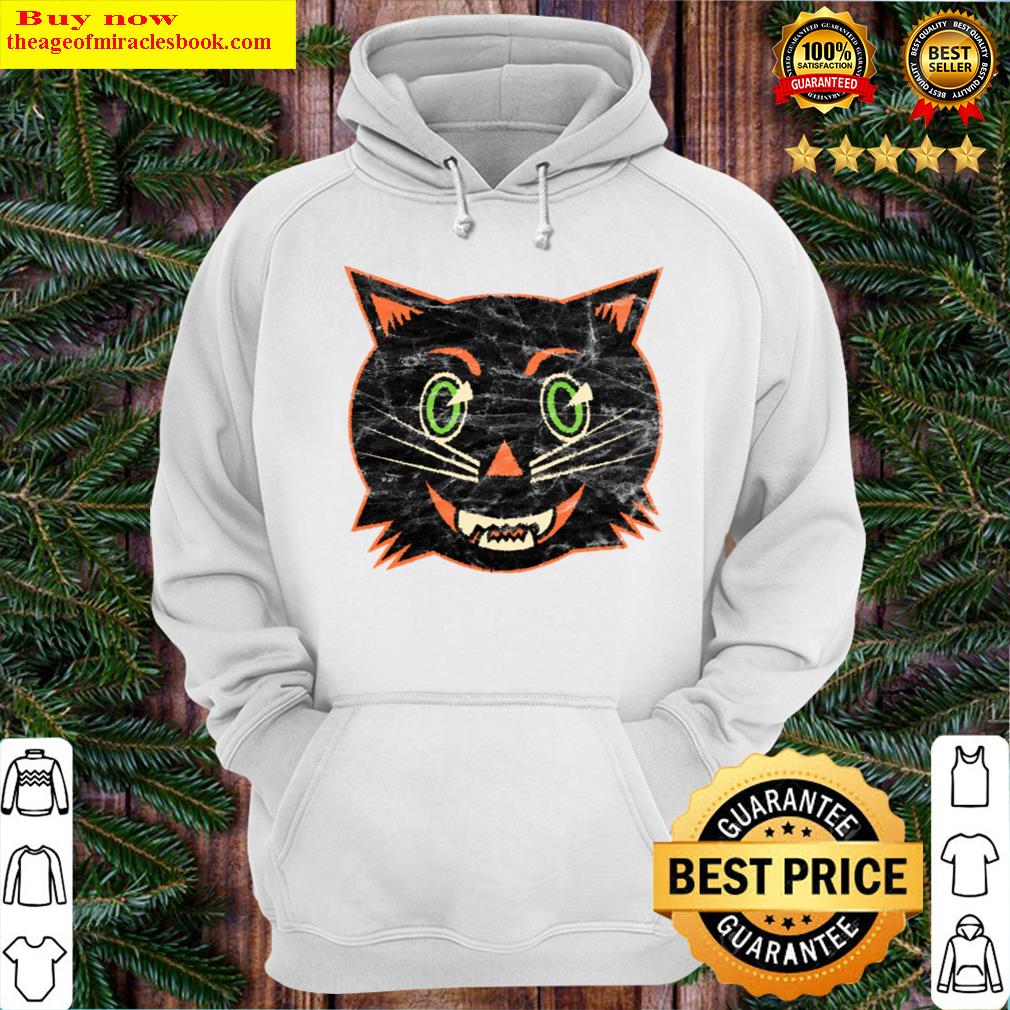 vintage halloween black cat hoodie