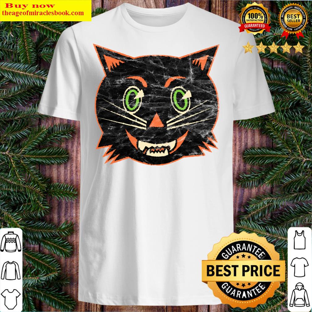 Vintage Halloween Black Cat Shirt