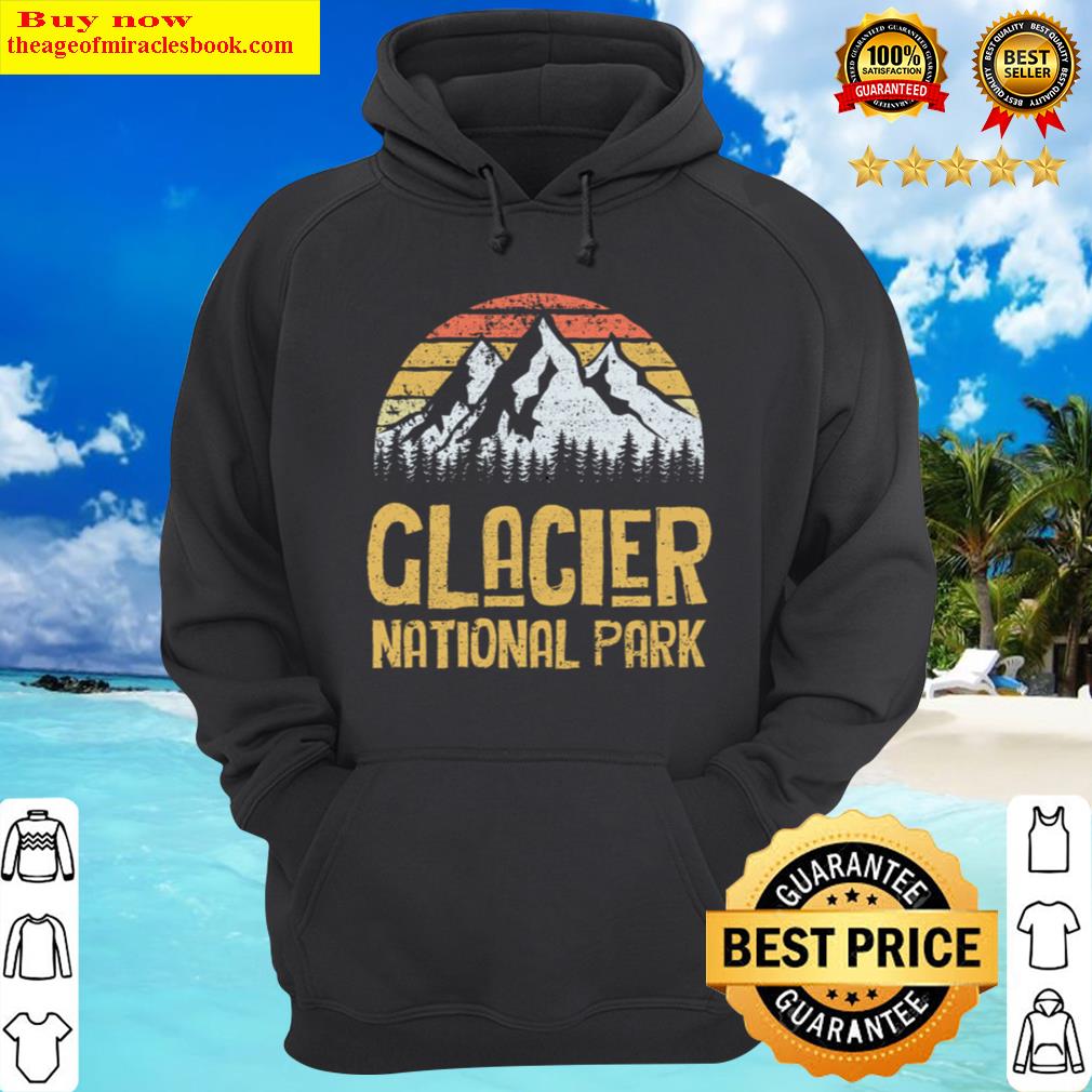 Vintage Retro Glacier National Park Montana Hoodie