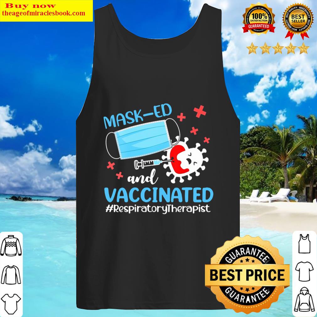 womens masked and vaccinated respiratory therapist 2021 mask tank top