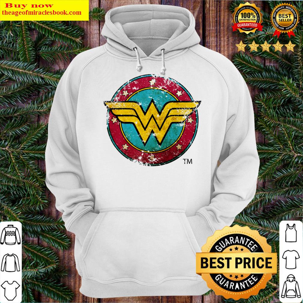 wonder woman logo distressed hoodie