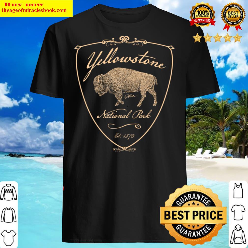 yellowstone national park walking bison bir shirt