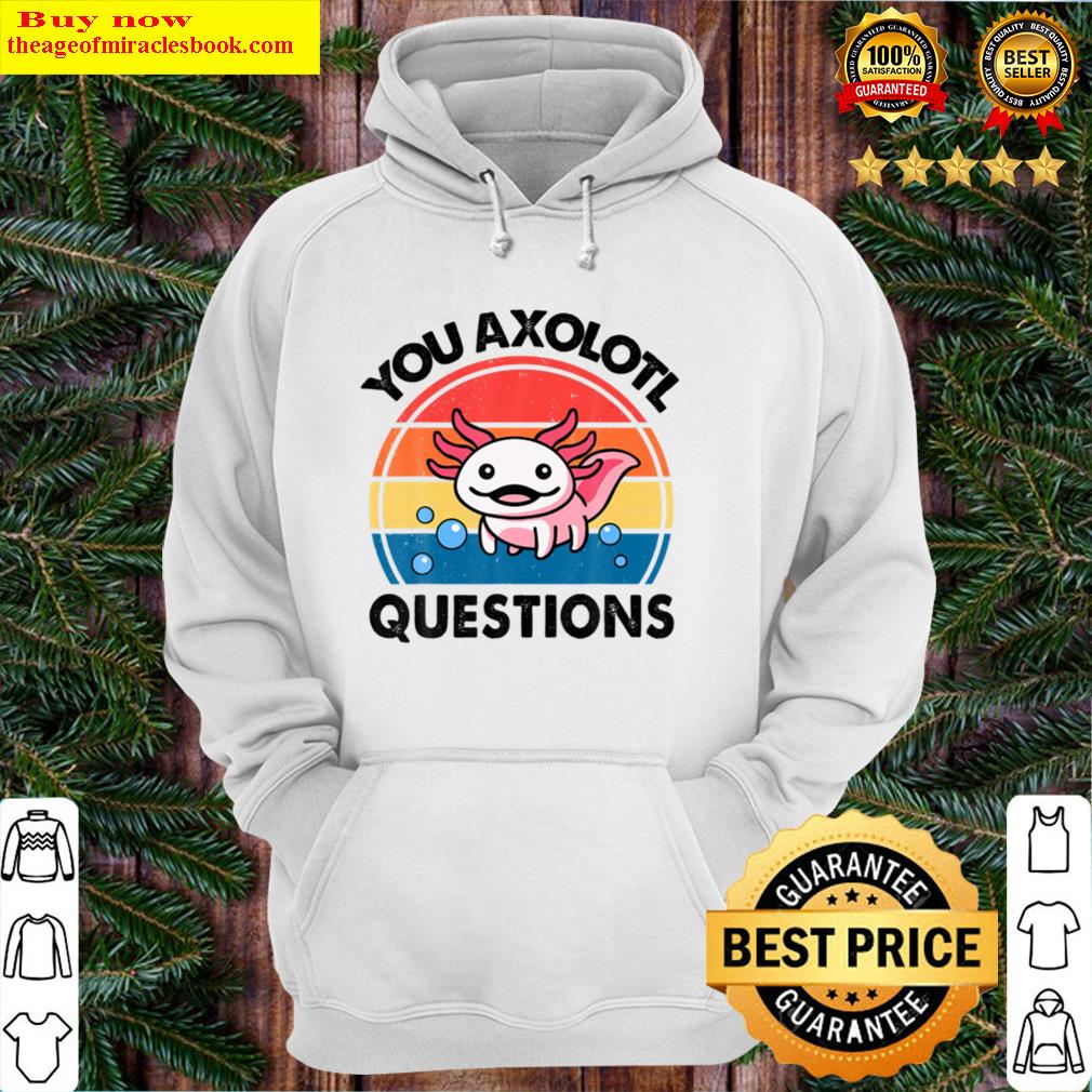 you axolotl questions youth kids retro funny cute hoodie