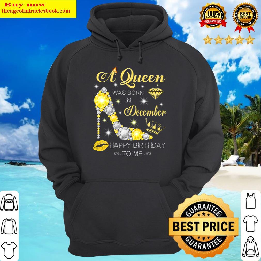 a queen was born in december glitter diamond shoes birthday premium hoodie