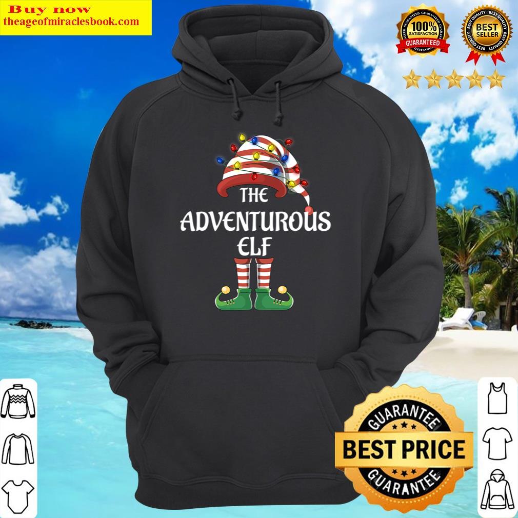 adventurous elf lights funny matching family christmas party hoodie