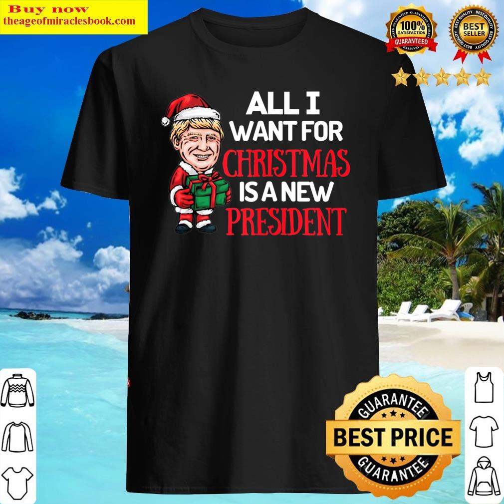 All I Want For Christmas Is A New President Trump Santa Tank Top Shirt