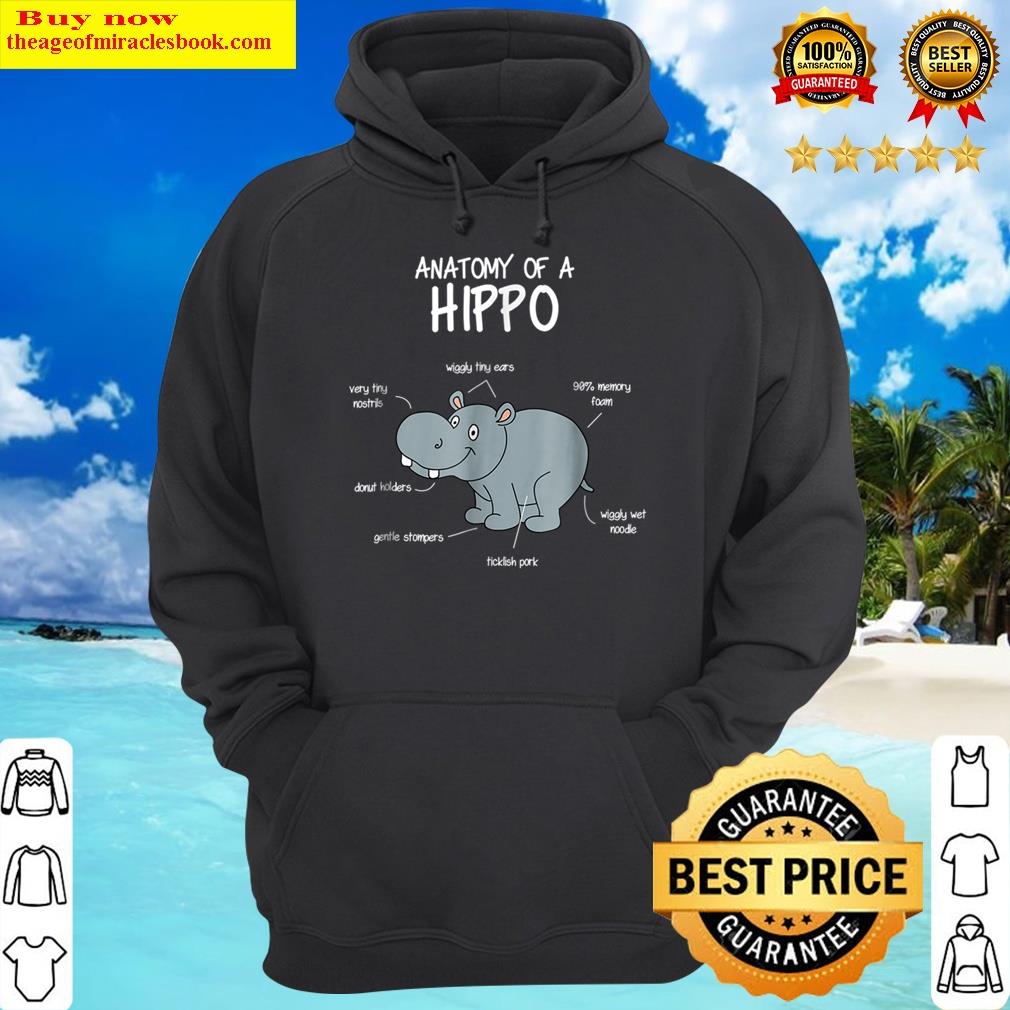 anatomy of a hippo funny hippopotamus body parts hoodie
