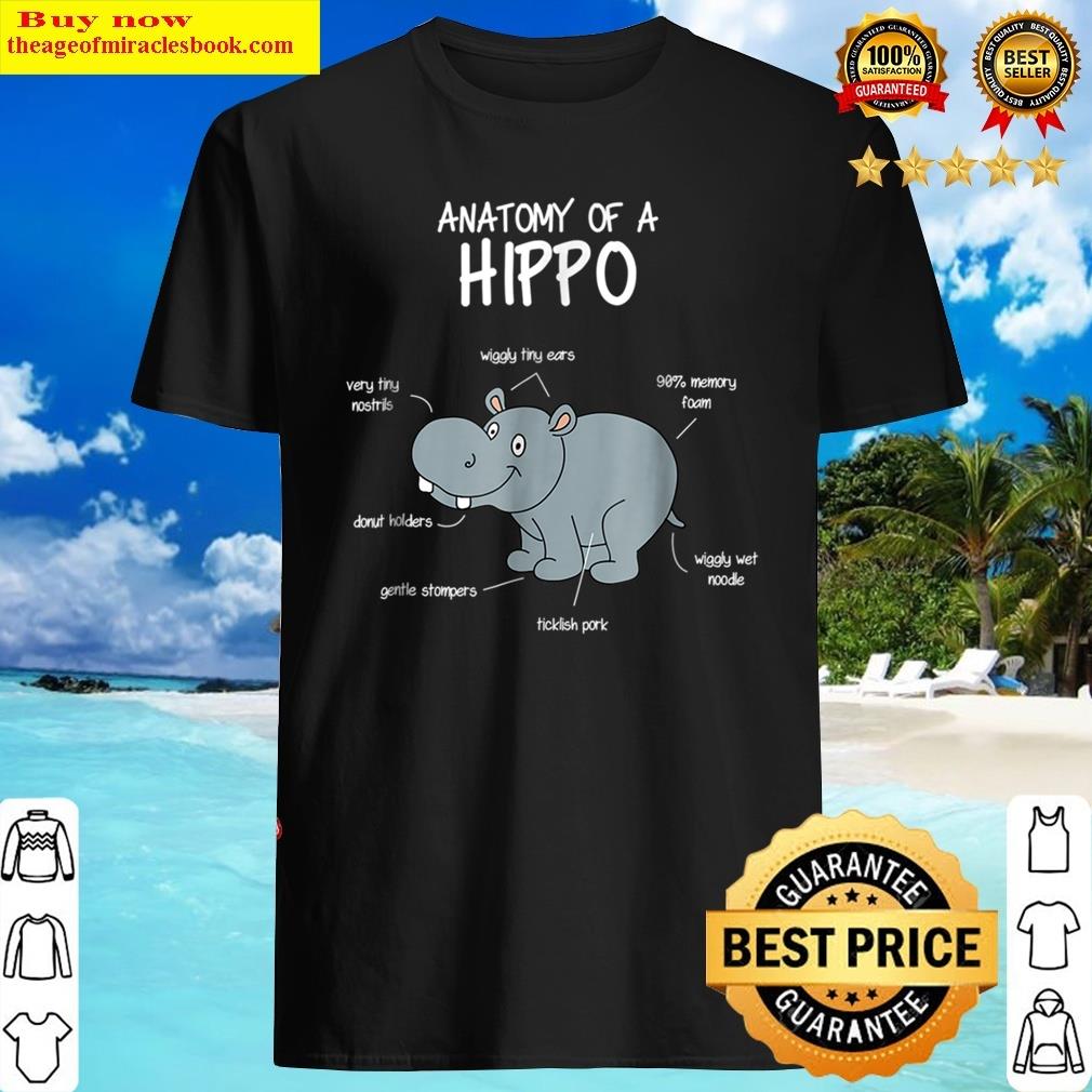 Anatomy Of A Hippo Funny Hippopotamus Body Parts Shirt