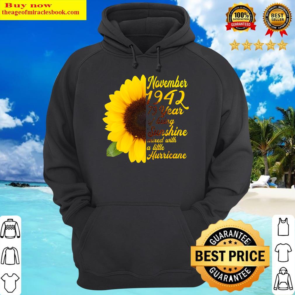 awesome since november 1942 79th birthday flower lover hoodie