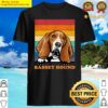 basset hound distressed retro sunset dog face design shirt